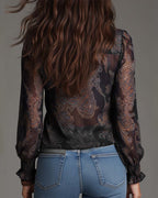 Angélique | Paisley Ruffle Blouse