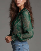 Angélique | Paisley Ruffle Blouse