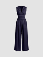 CHARITY | Textured Chic Sleeveless Wide-Leg Jumpsuit