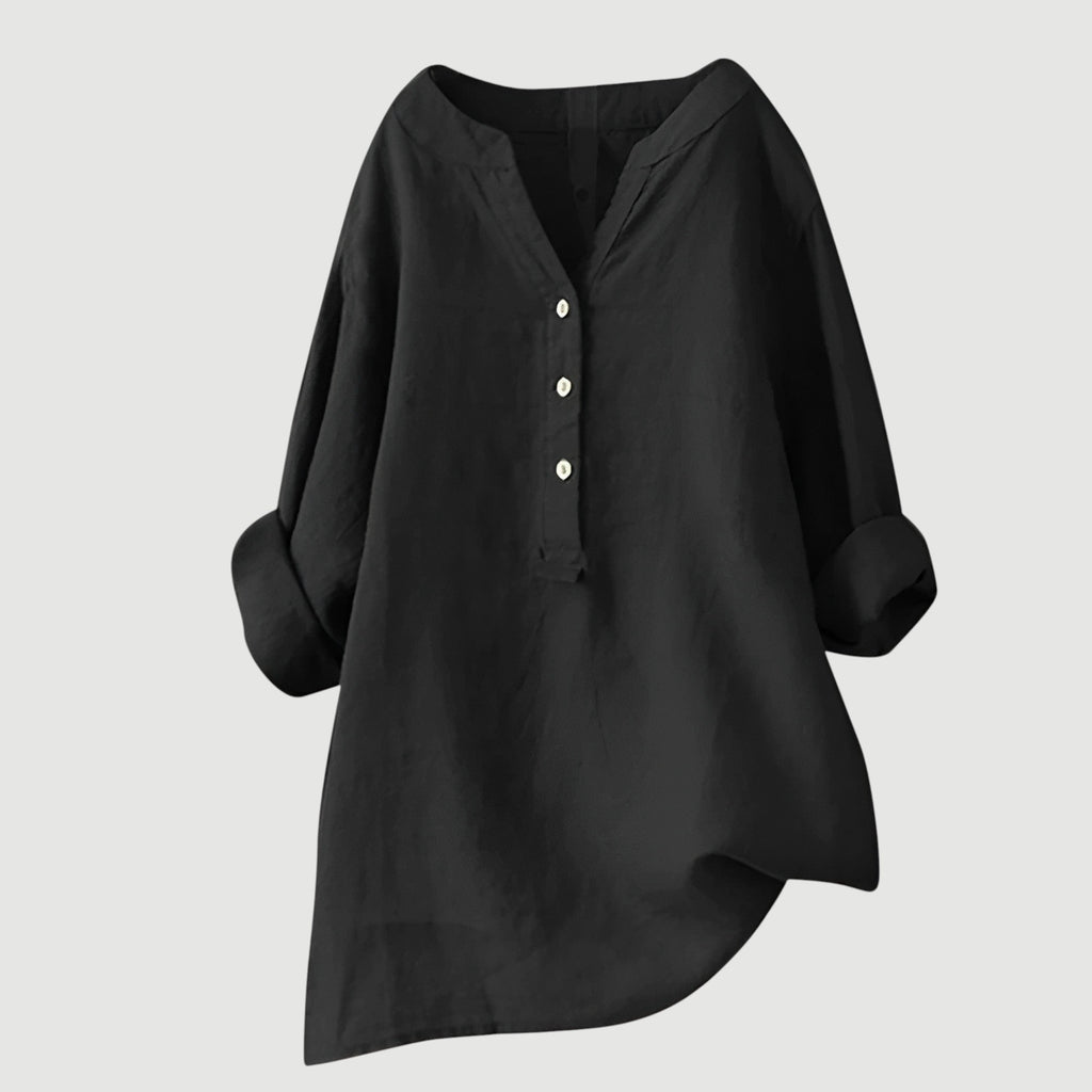 Harriet | Relaxed Button Linen Blouse
