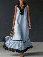 Nathalie | long dress with ruffles